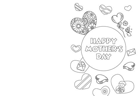 Template Printable Mothers Day Cards To Color Pdf